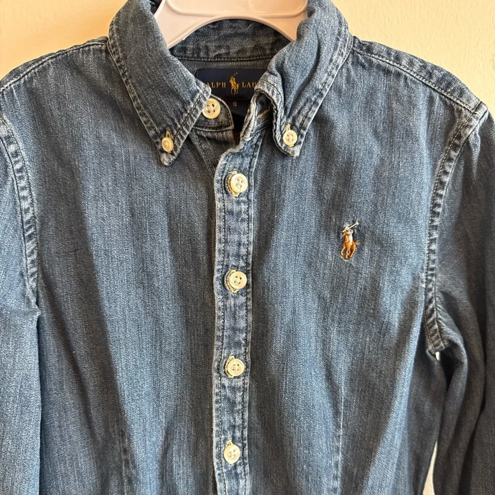 Ralph Lauren Girls Denim Button down Dress